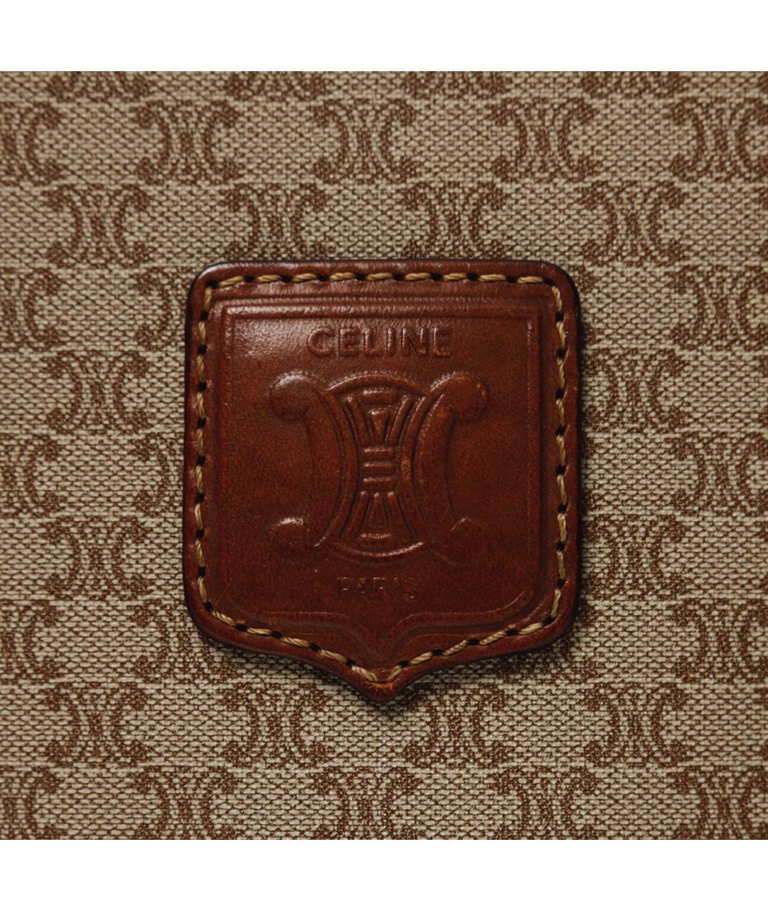 CELINE Бежевая кожаная сумка с короткими ручками, фото 7