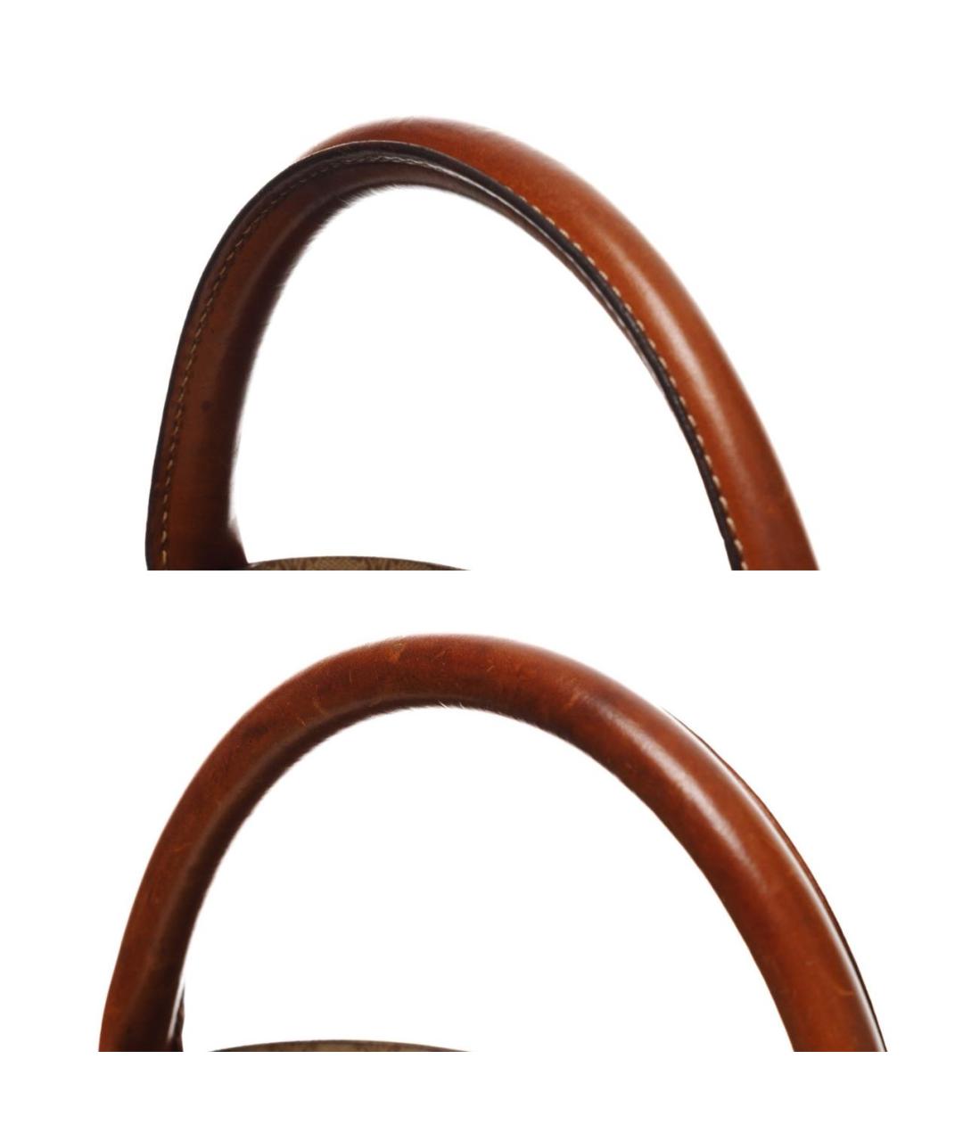 CELINE Бежевая кожаная сумка с короткими ручками, фото 4