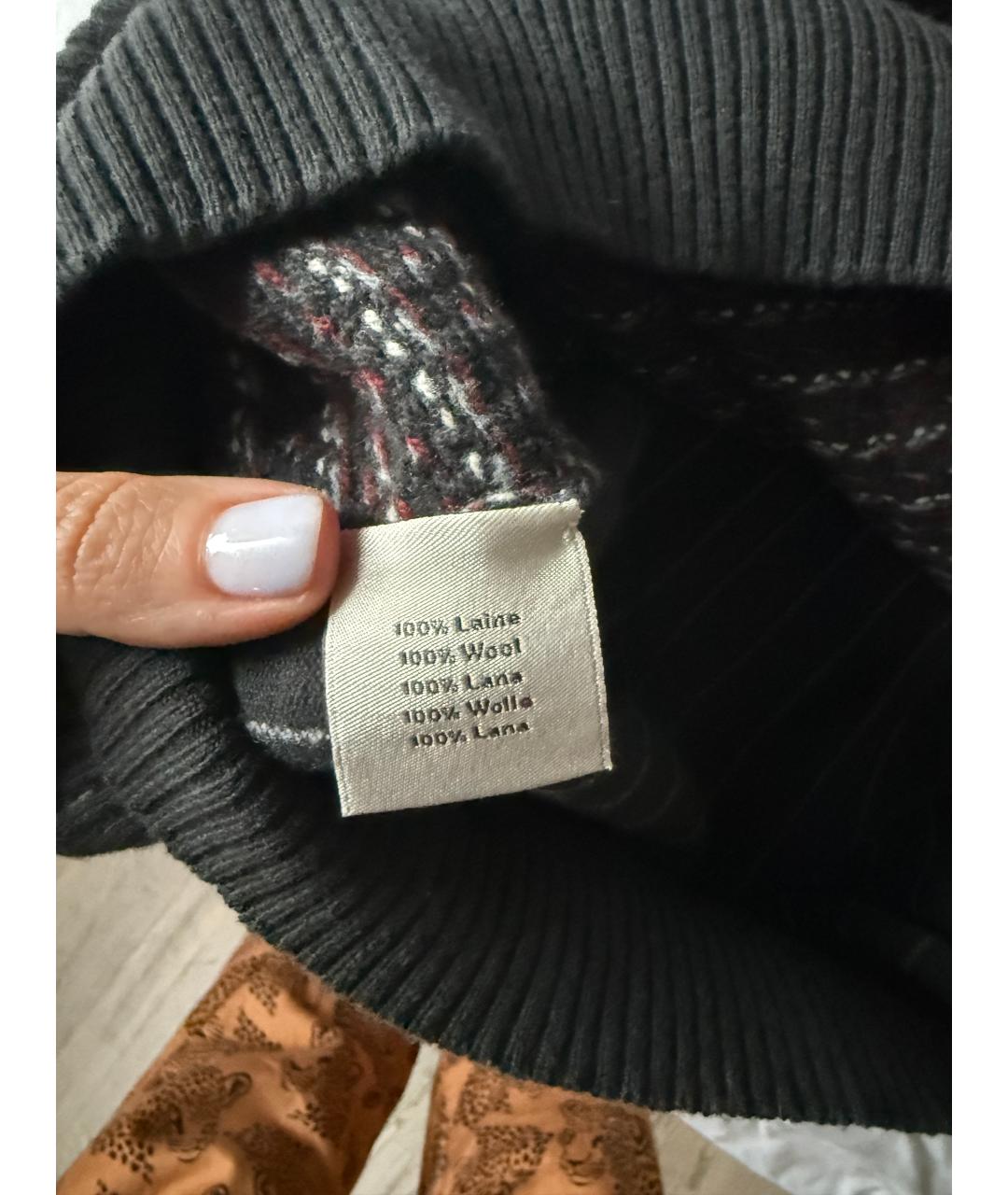 HERMES Серая шерстяная водолазка, фото 4