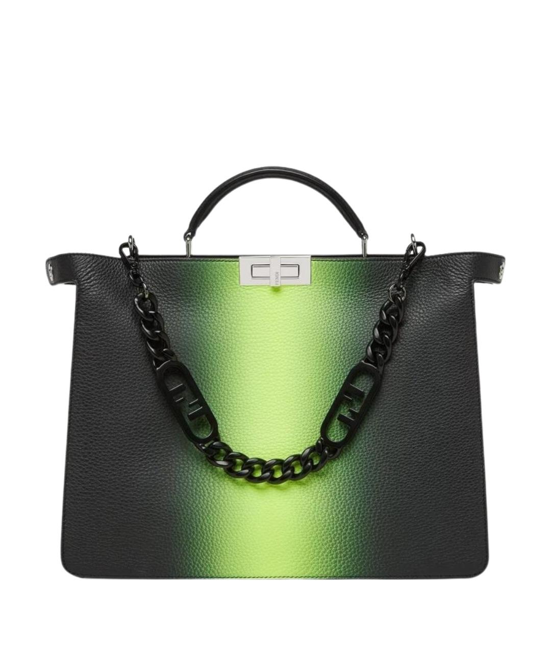 FENDI Зеленая кожаная сумка на плечо, фото 1