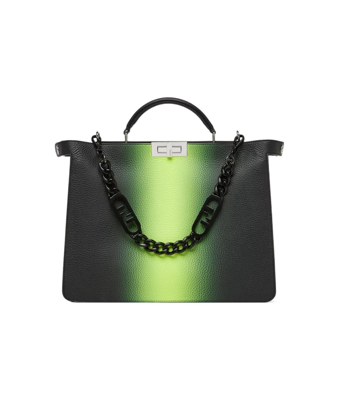 FENDI Зеленая кожаная сумка на плечо, фото 7