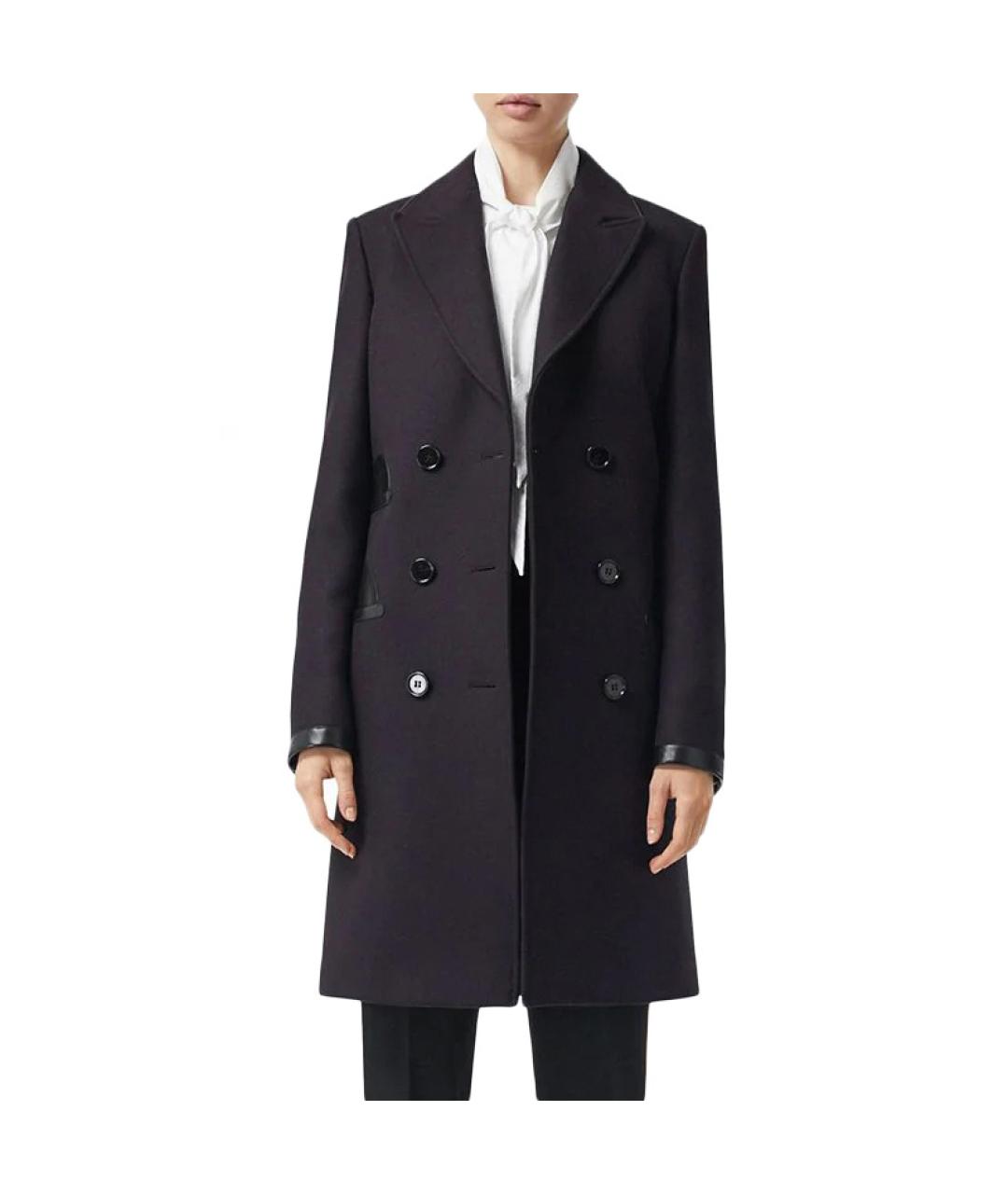 BURBERRY Черное шерстяное пальто, фото 2