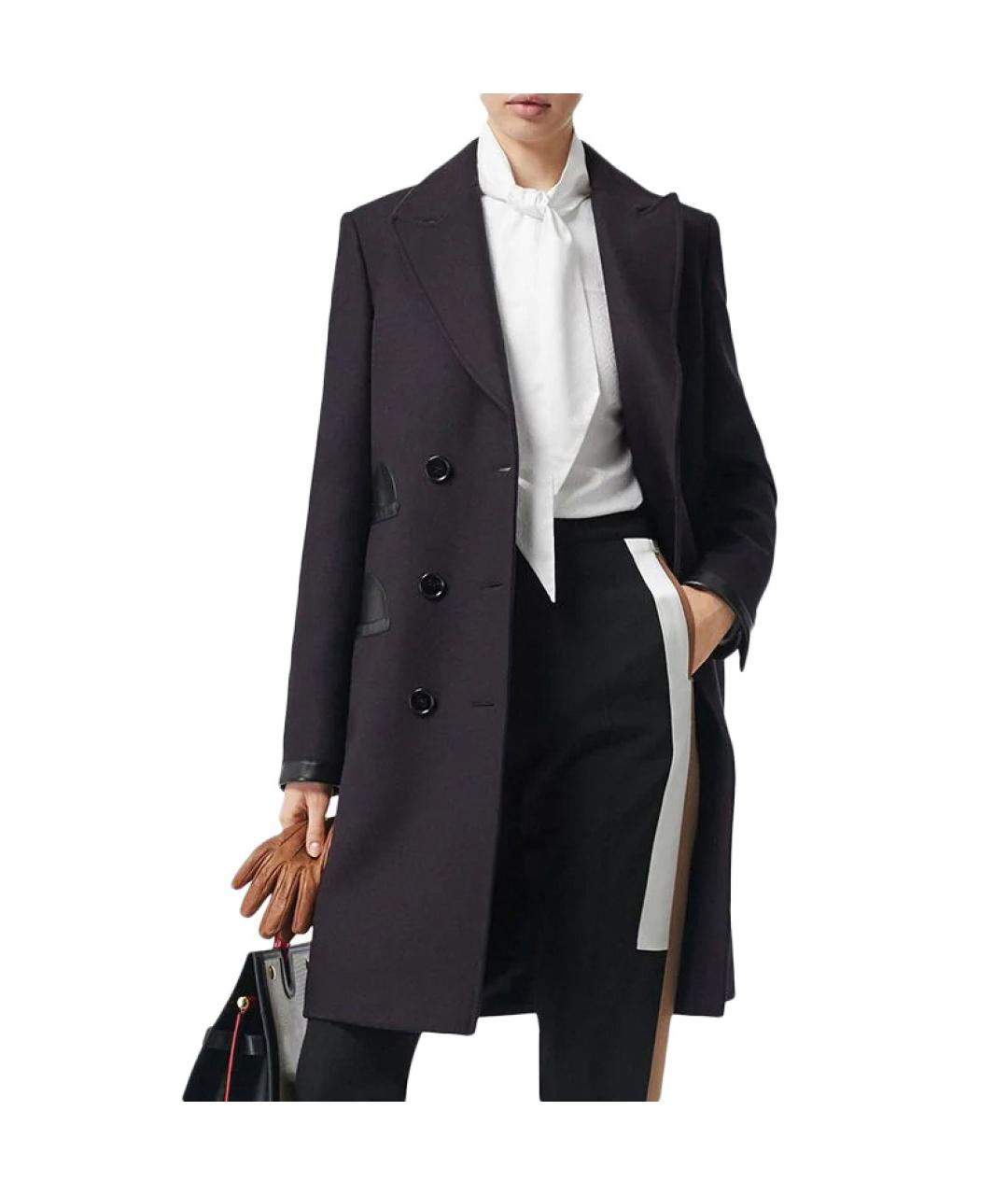 BURBERRY Черное шерстяное пальто, фото 3