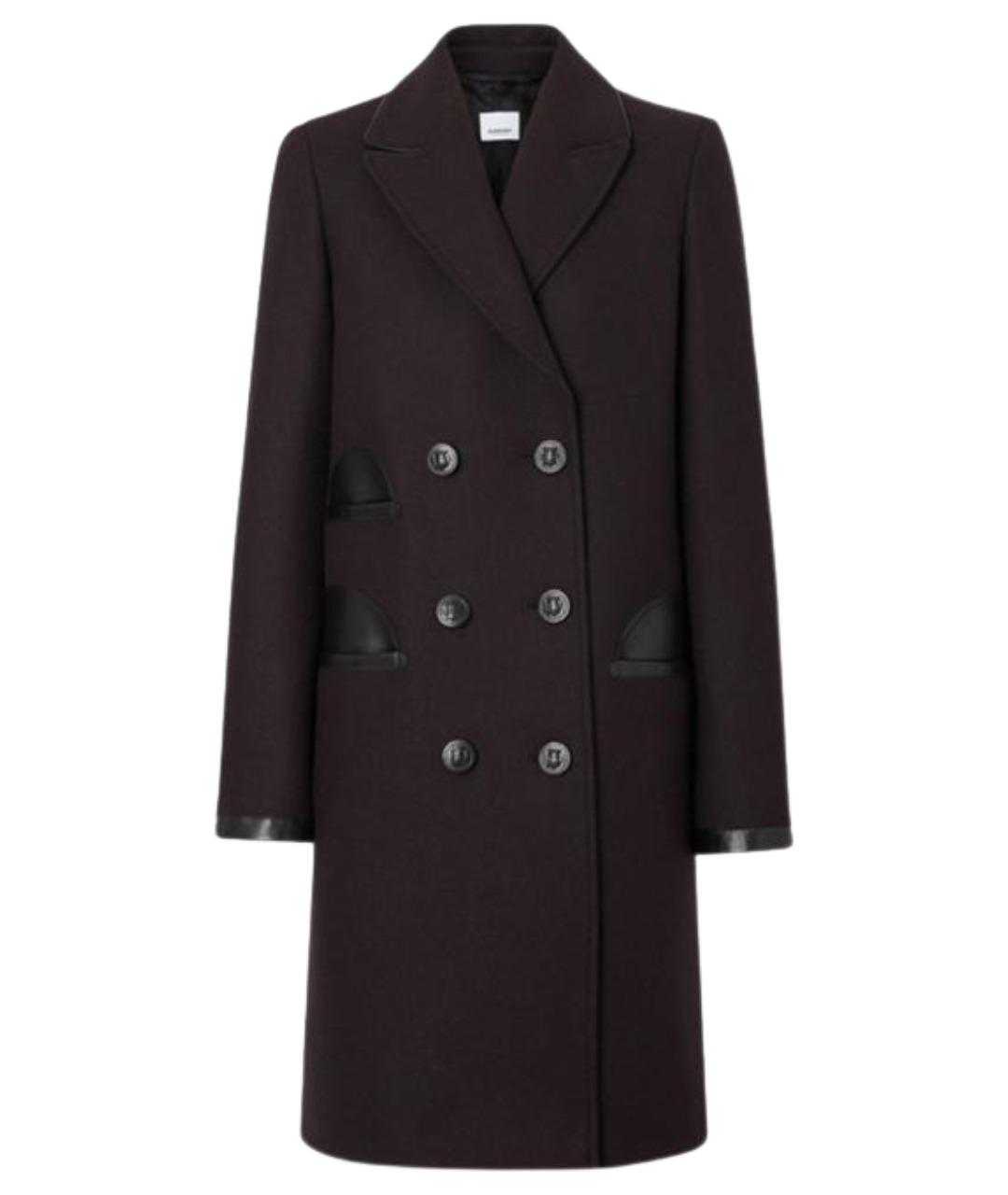 BURBERRY Черное шерстяное пальто, фото 1