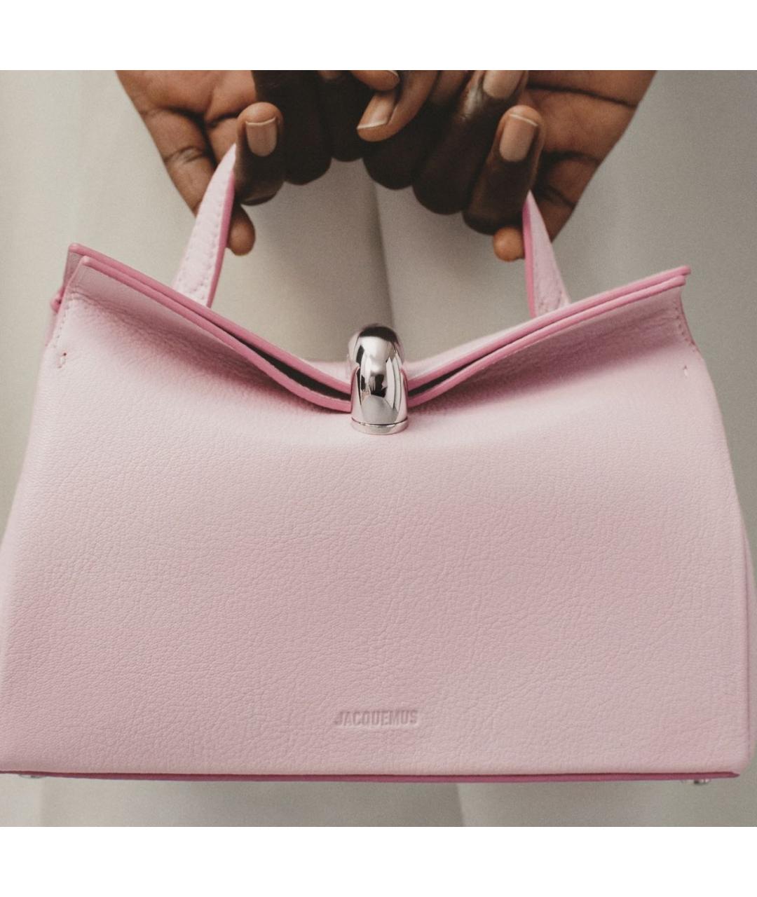 JACQUEMUS Розовая кожаная сумка через плечо, фото 3