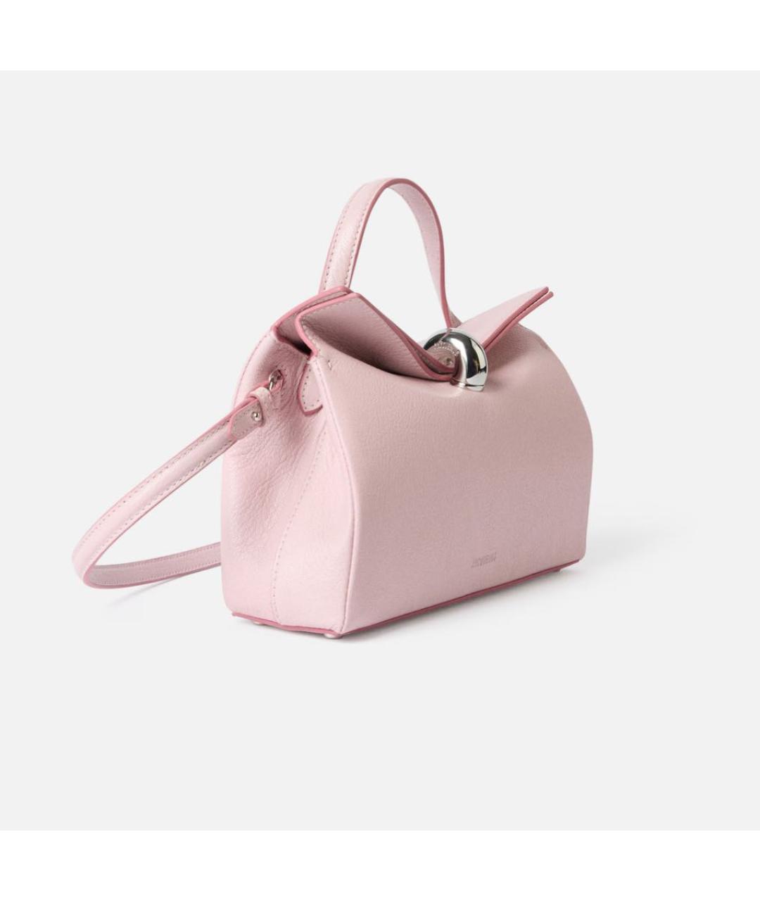 JACQUEMUS Розовая кожаная сумка через плечо, фото 4