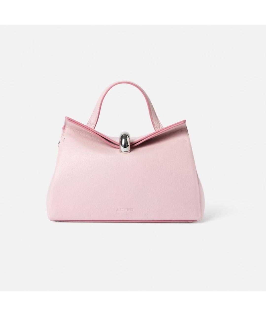 JACQUEMUS Розовая кожаная сумка через плечо, фото 5