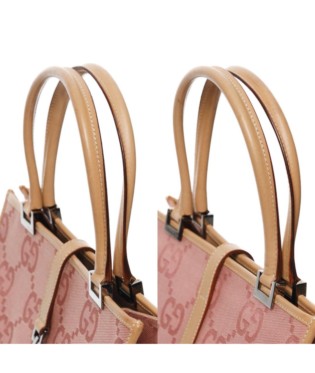 GUCCI Розовая жаккардовая сумка тоут, фото 4