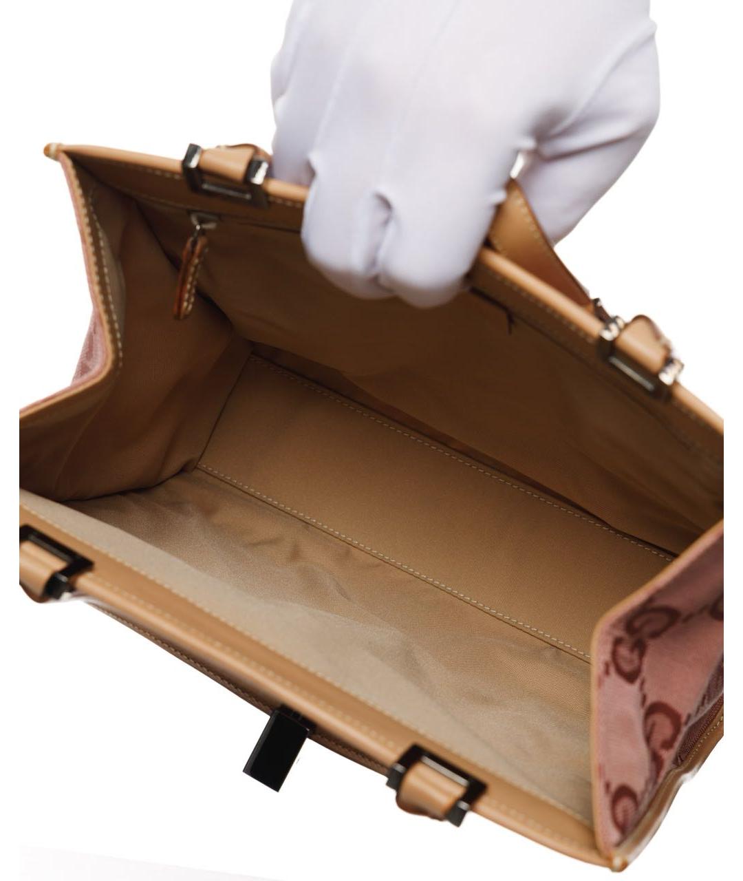 GUCCI Розовая жаккардовая сумка тоут, фото 8