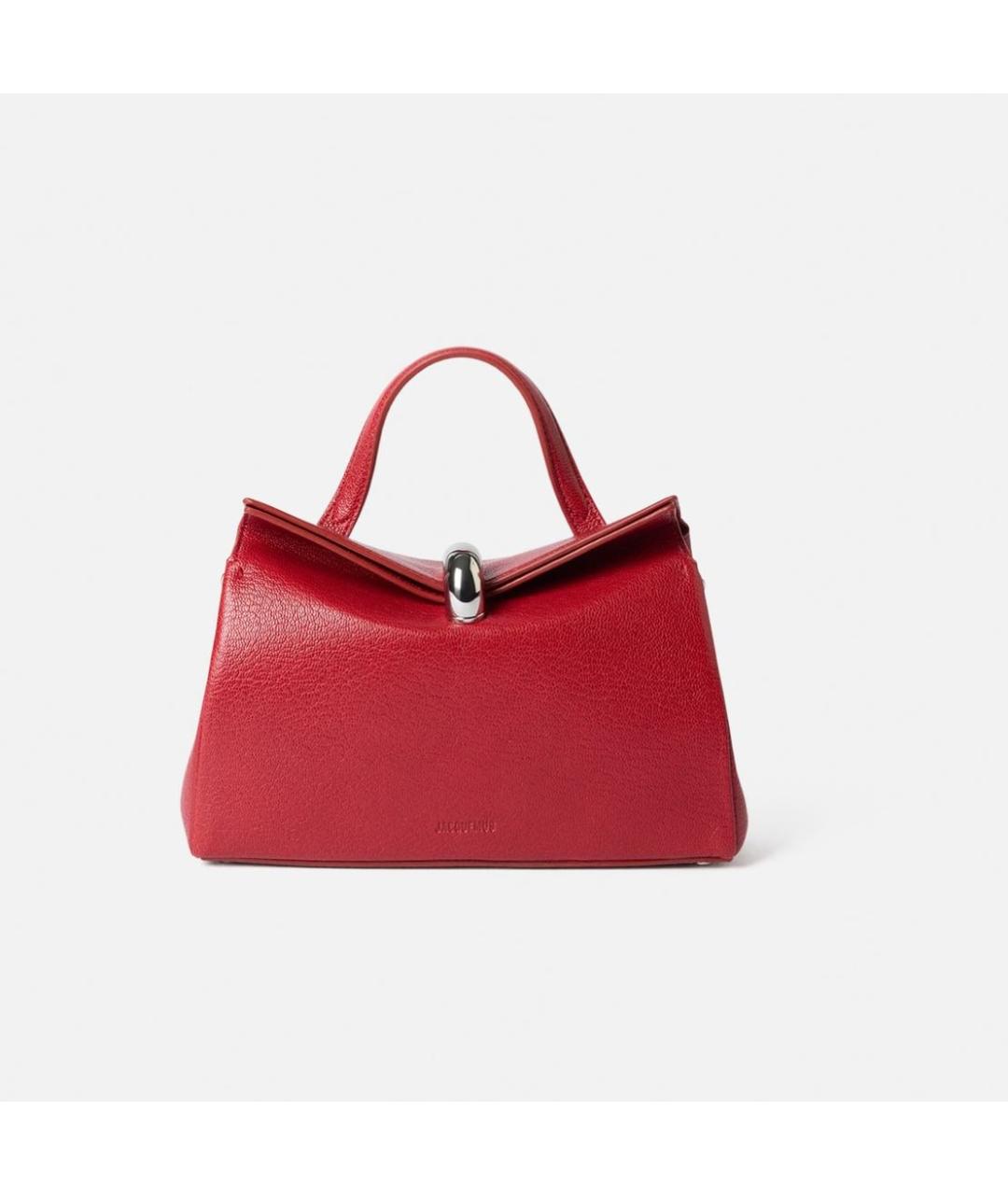 JACQUEMUS Красная кожаная сумка тоут, фото 4