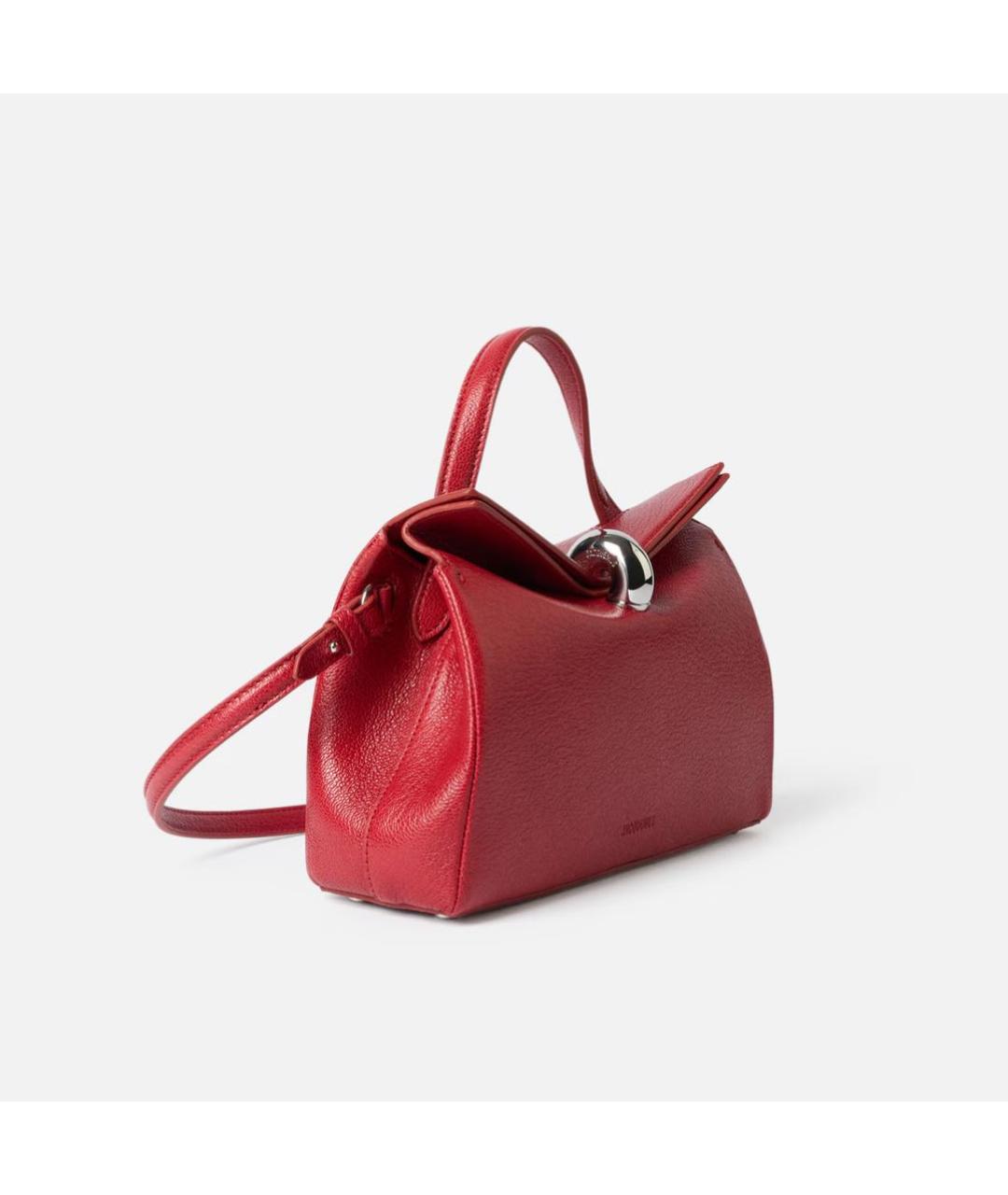 JACQUEMUS Красная кожаная сумка тоут, фото 3