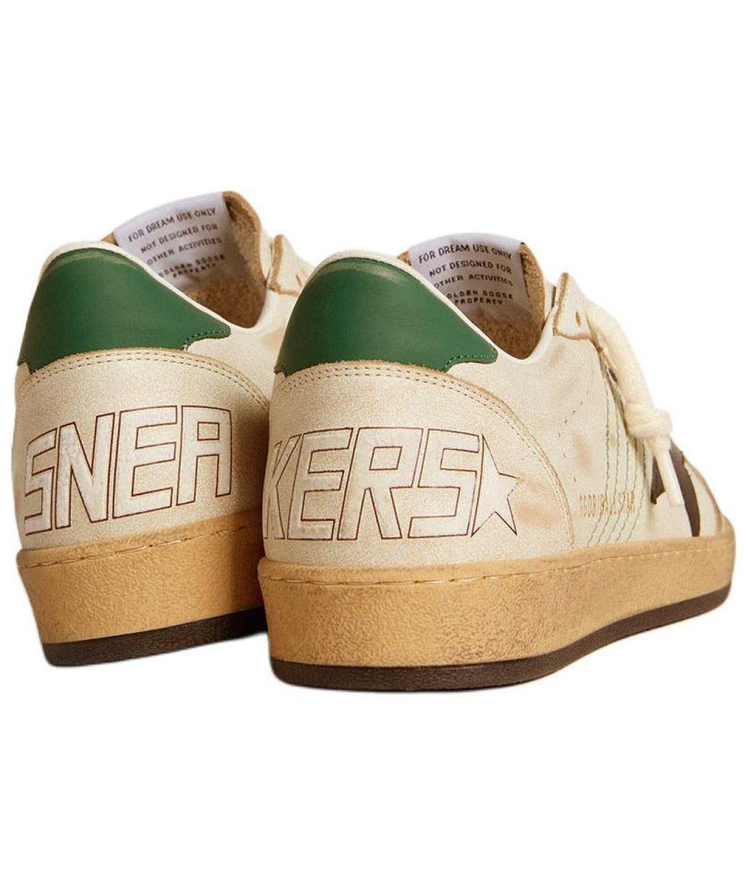 GOLDEN GOOSE DELUXE BRAND Бежевые кожаные низкие кроссовки / кеды, фото 4