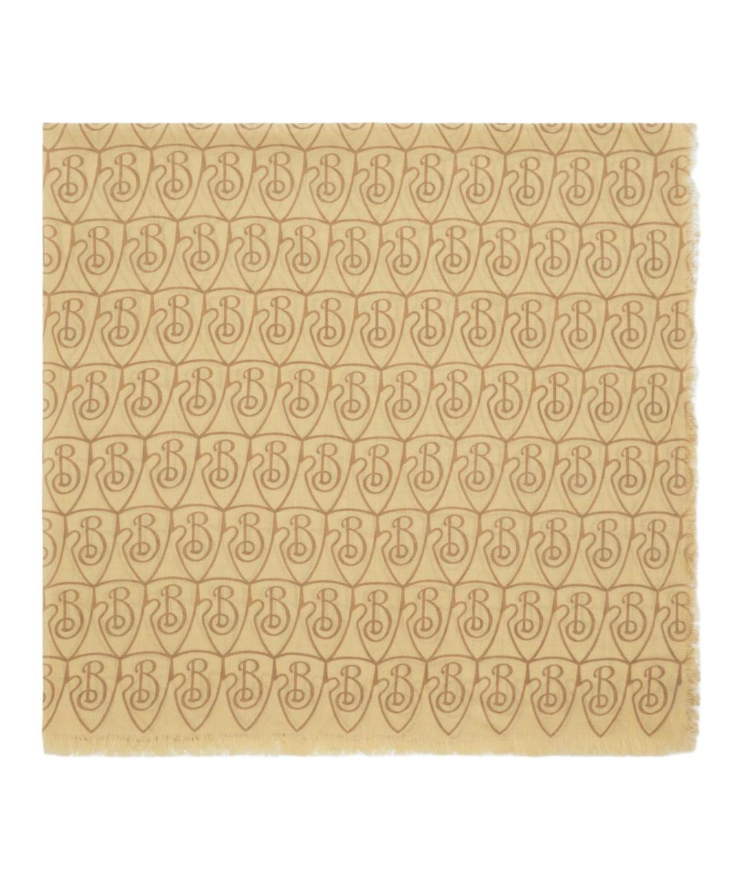 BURBERRY Бежевый шерстяной шарф, фото 2