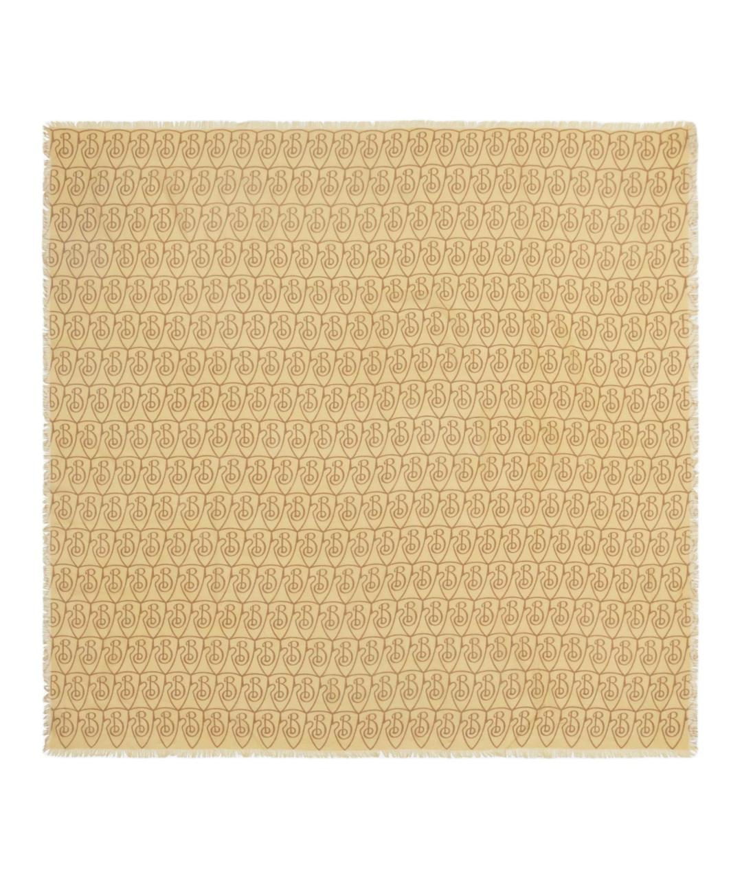 BURBERRY Бежевый шерстяной шарф, фото 1