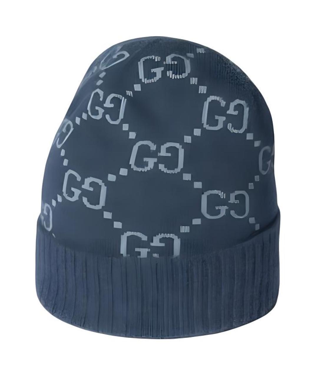 GUCCI Синяя кашемировая шапка, фото 2