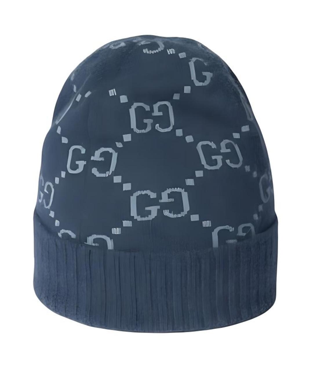 GUCCI Синяя кашемировая шапка, фото 3