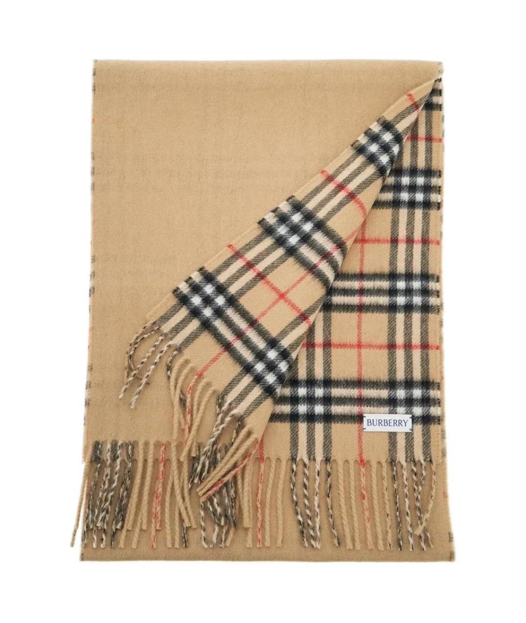BURBERRY Бежевый кашемировый шарф, фото 4