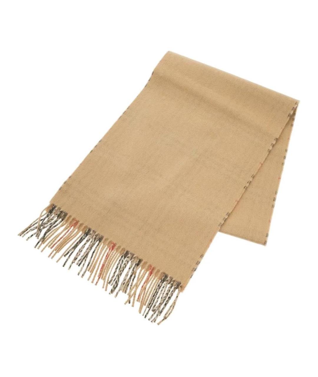 BURBERRY Бежевый кашемировый шарф, фото 3