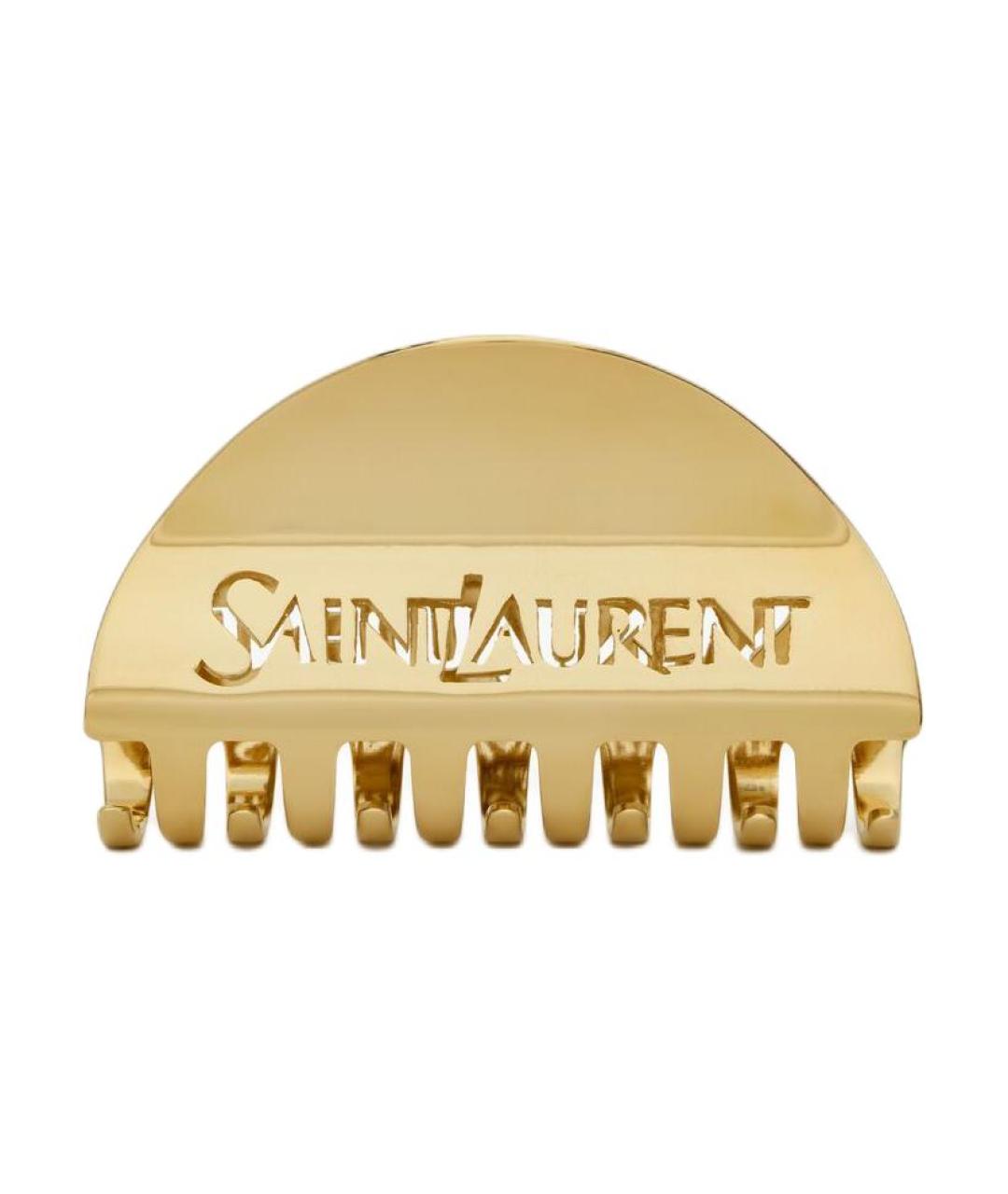 SAINT LAURENT Золотая заколка, фото 1