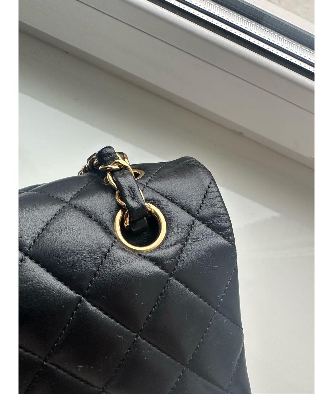 CHANEL Черная кожаная сумка с короткими ручками, фото 7