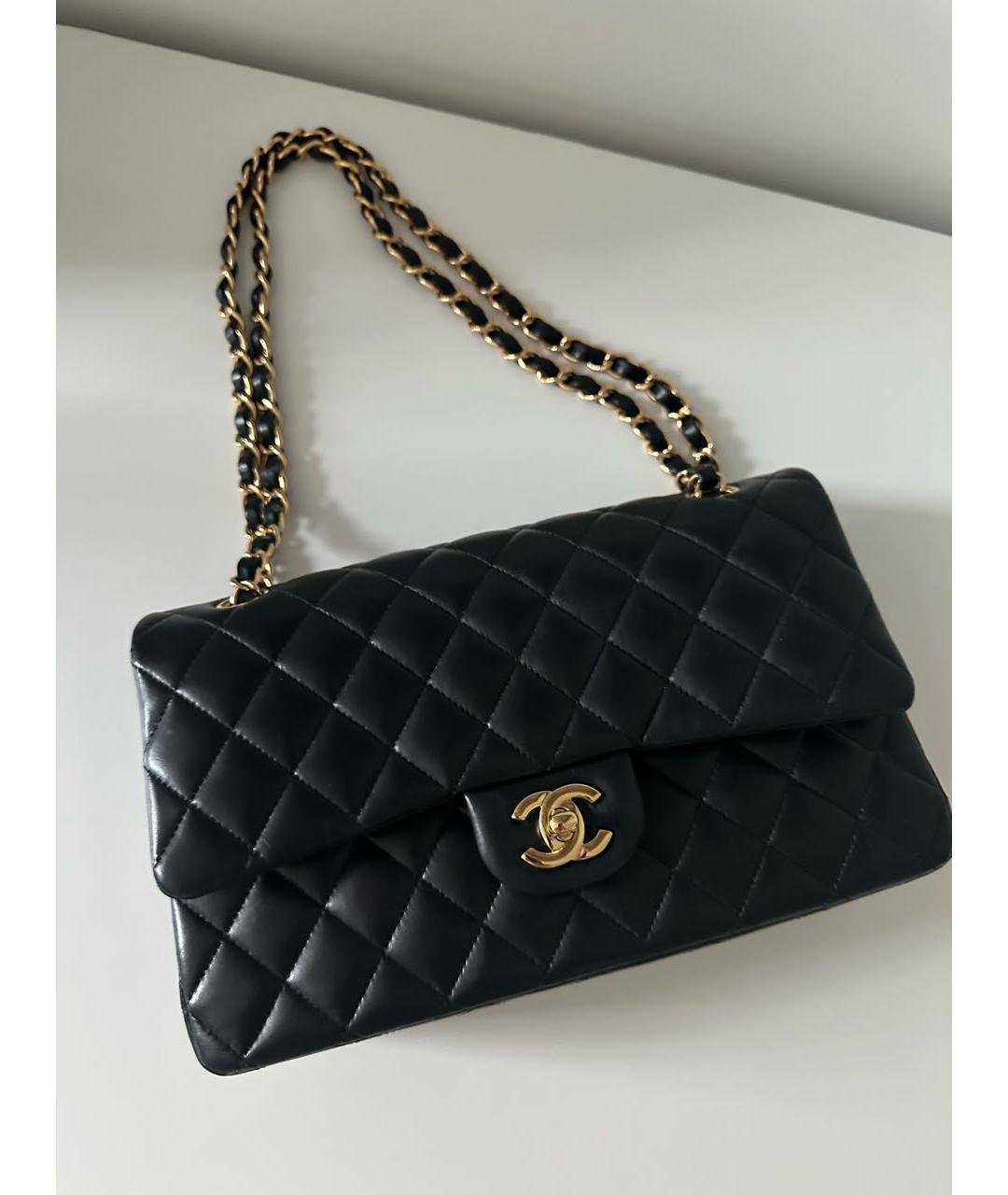 CHANEL Черная кожаная сумка с короткими ручками, фото 9