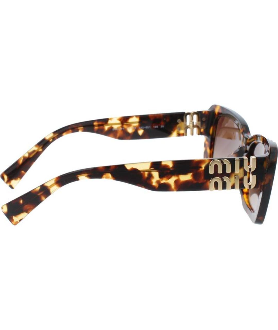 MIU MIU Коричневые пластиковые солнцезащитные очки, фото 3