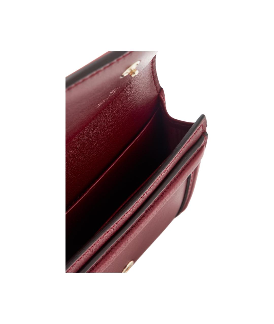 GUCCI Бордовый кожаный кардхолдер, фото 3