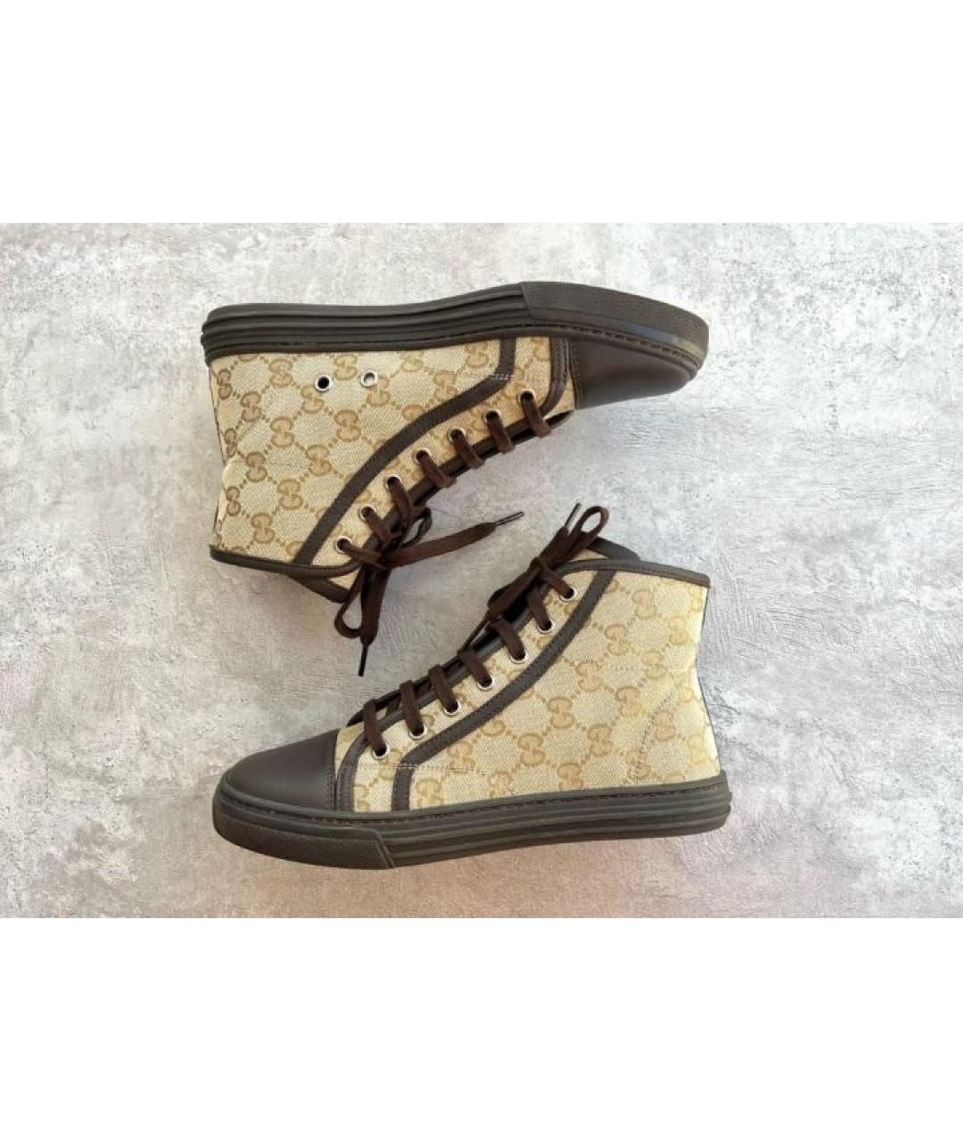 GUCCI Коричневые кеды, фото 5