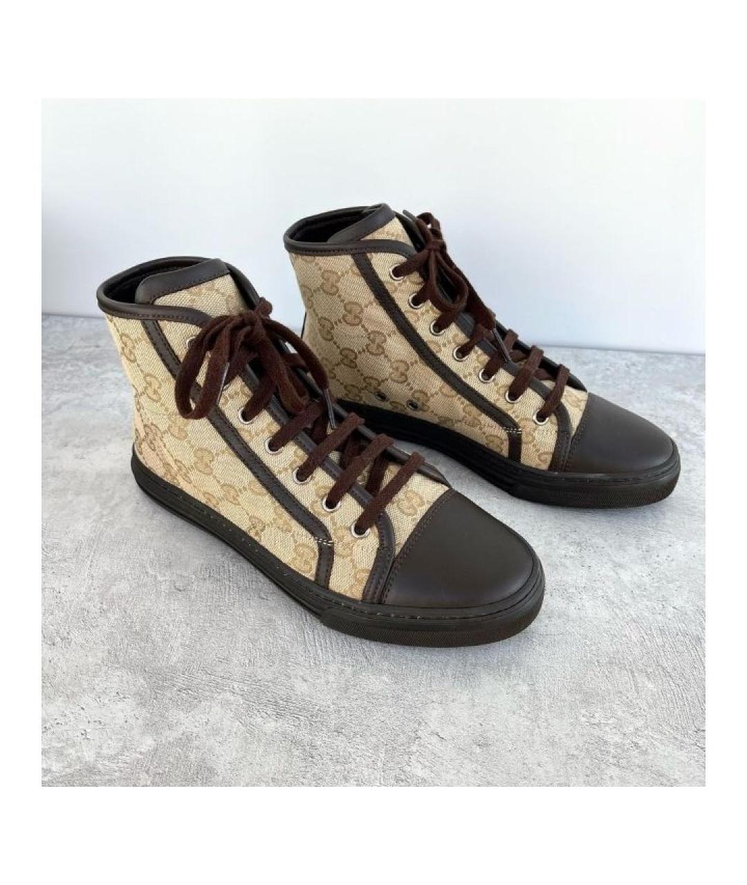 GUCCI Коричневые кеды, фото 6