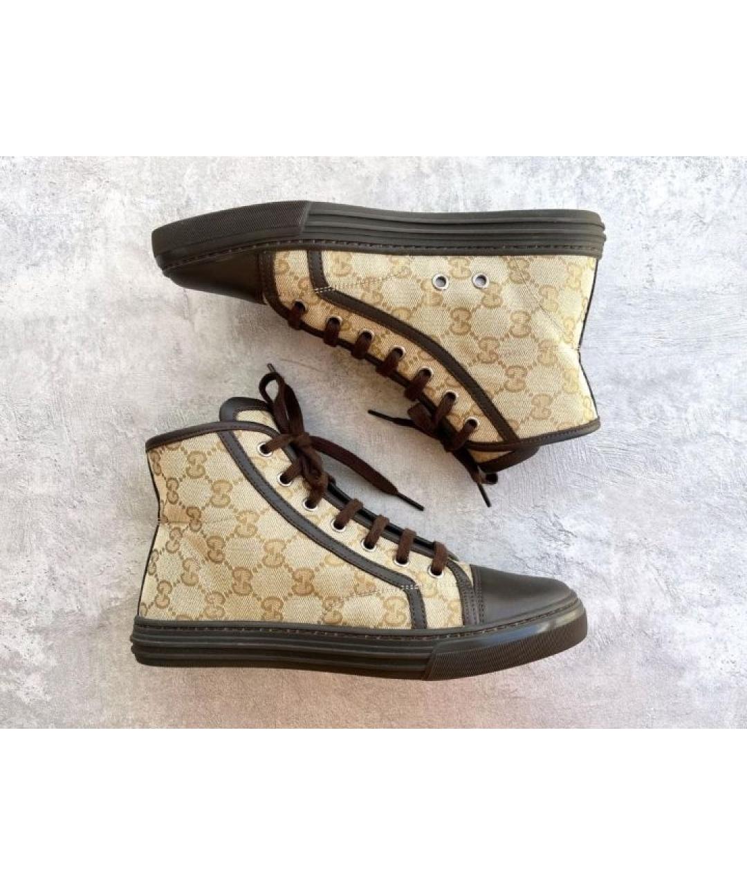 GUCCI Коричневые кеды, фото 2