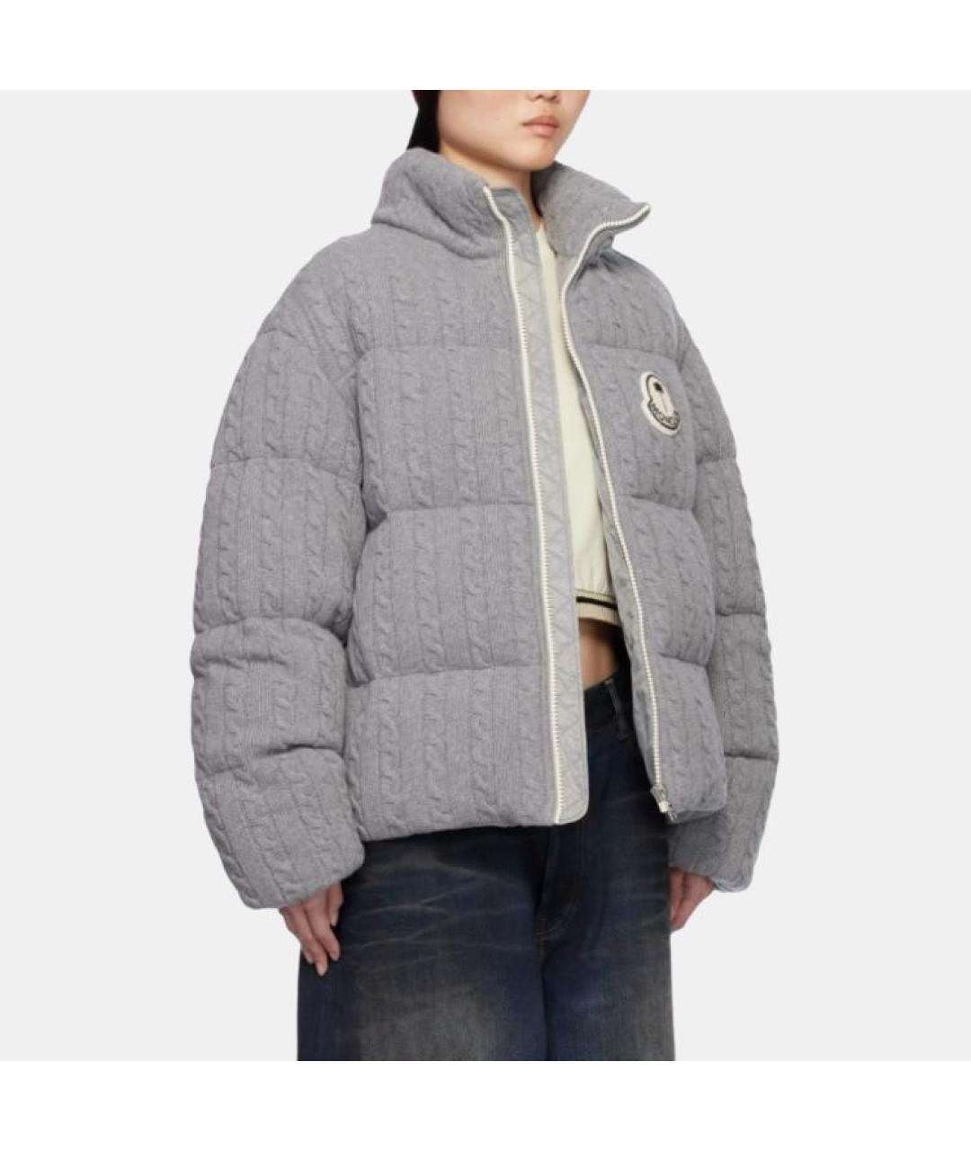 MONCLER Серый пуховик, фото 3
