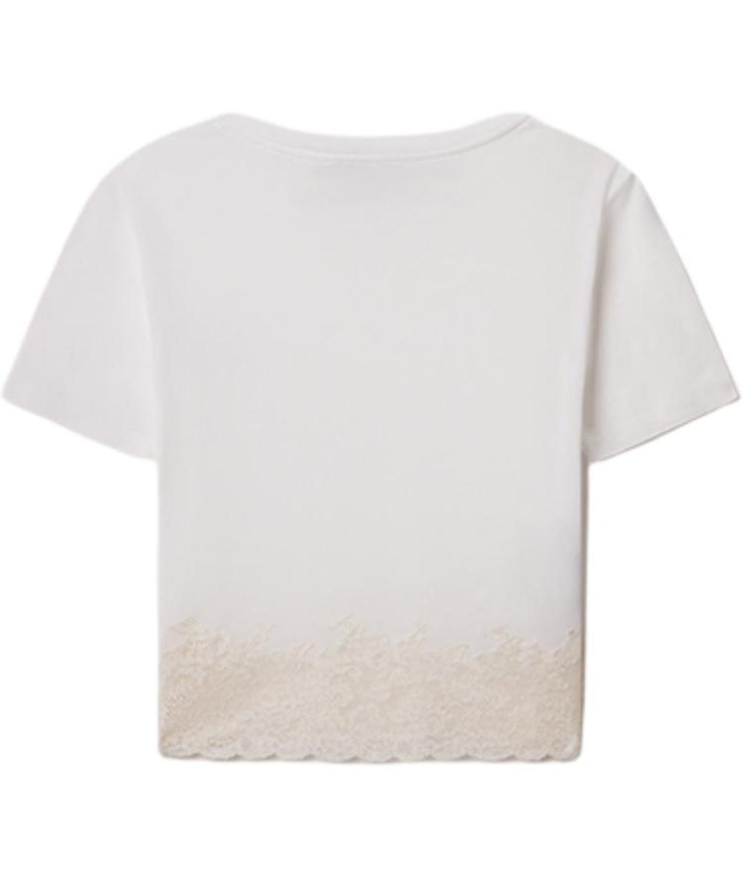 MIU MIU Белая хлопковая футболка, фото 2