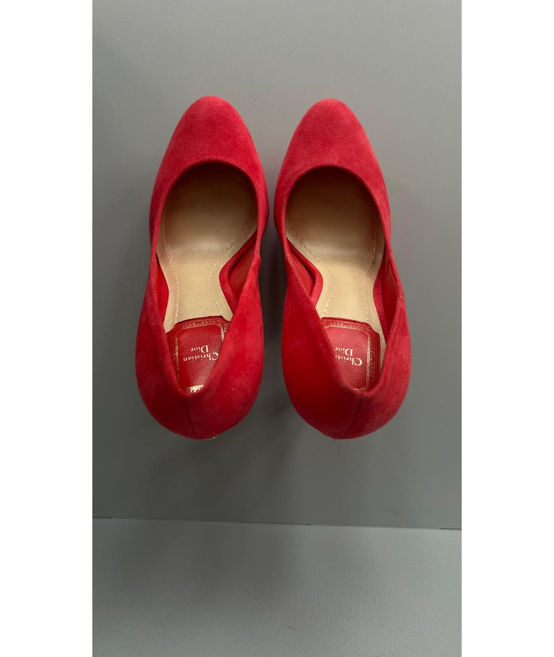 CHRISTIAN DIOR Красные замшевые туфли, фото 3