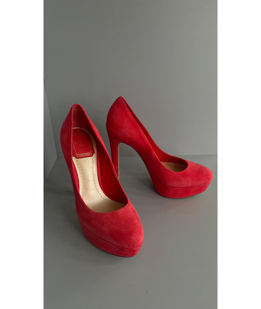 CHRISTIAN DIOR Красные замшевые туфли, фото 6