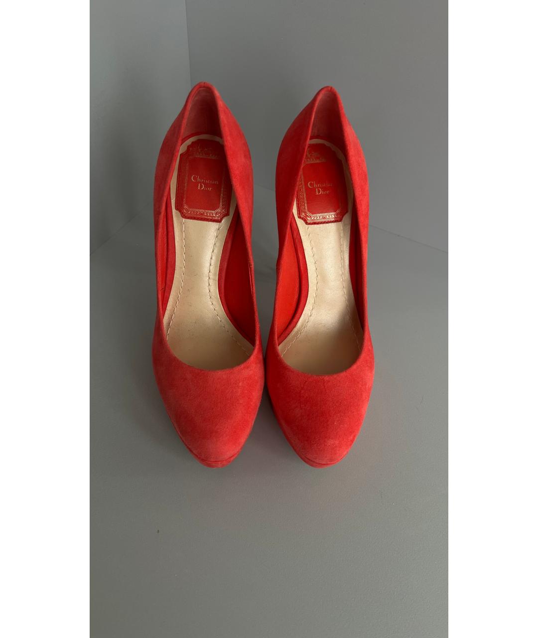 CHRISTIAN DIOR Красные замшевые туфли, фото 2