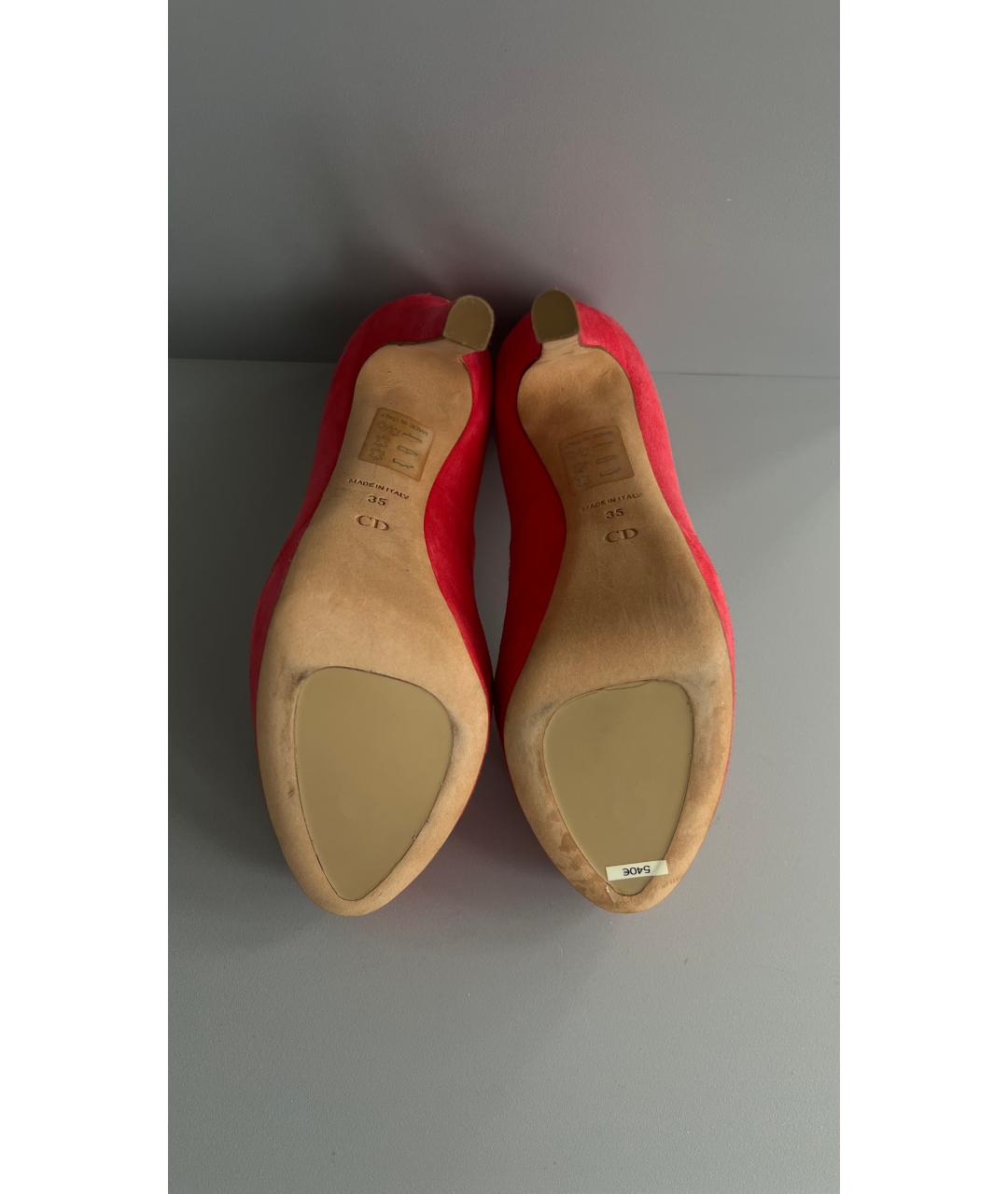 CHRISTIAN DIOR Красные замшевые туфли, фото 5