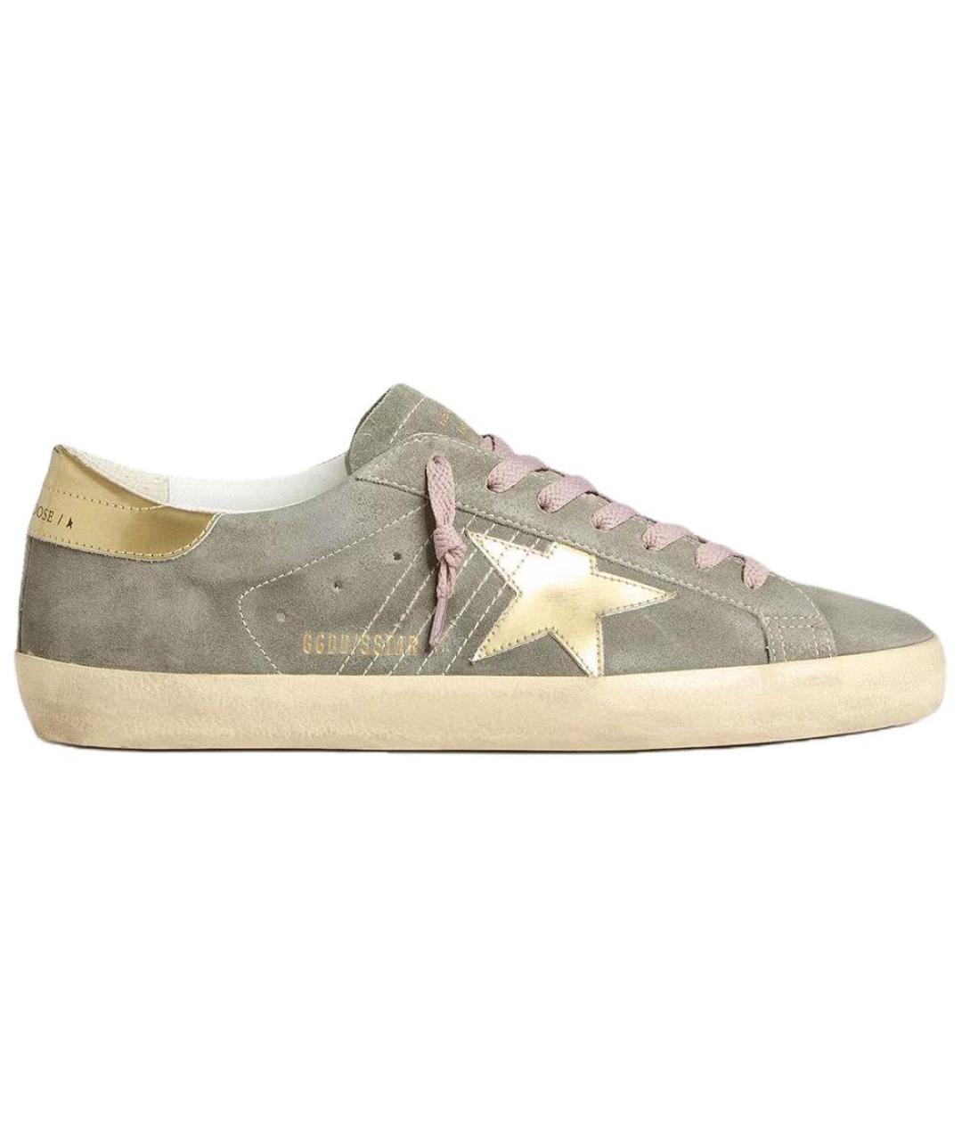 GOLDEN GOOSE DELUXE BRAND Серые кожаные низкие кроссовки / кеды, фото 1