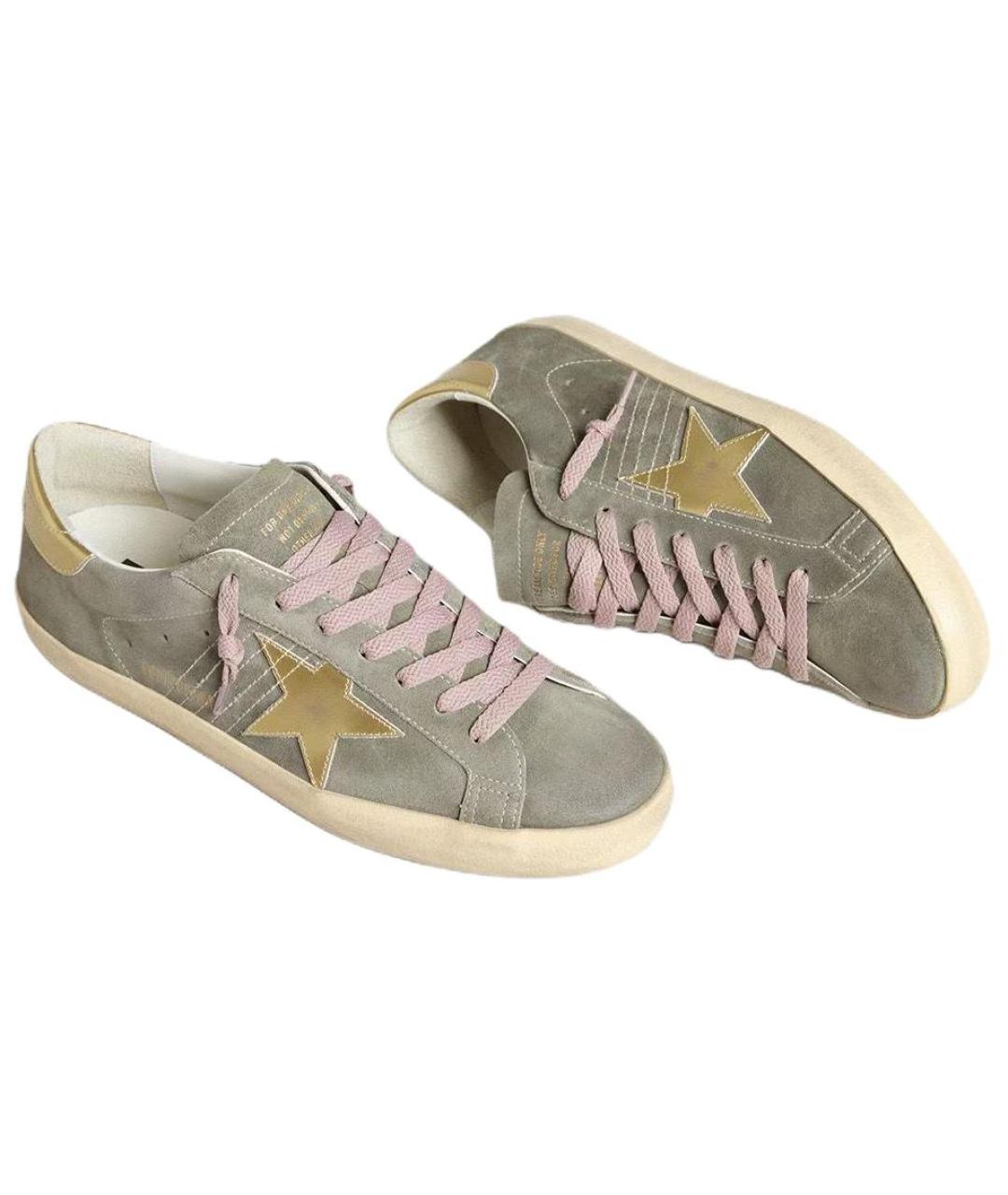 GOLDEN GOOSE DELUXE BRAND Серые кожаные низкие кроссовки / кеды, фото 3