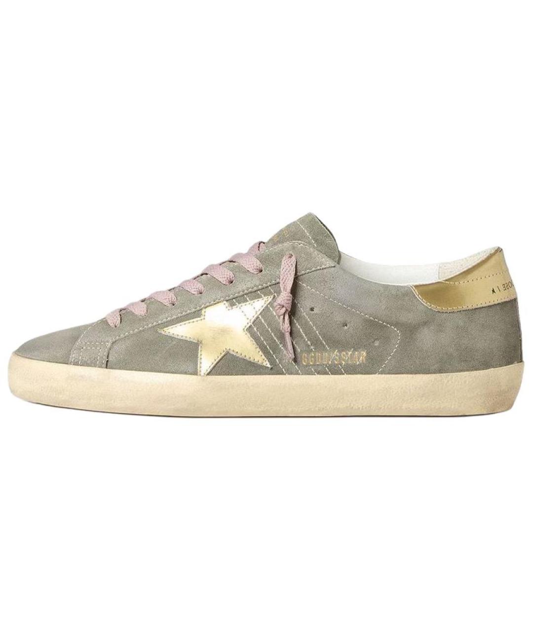 GOLDEN GOOSE DELUXE BRAND Серые кожаные низкие кроссовки / кеды, фото 2