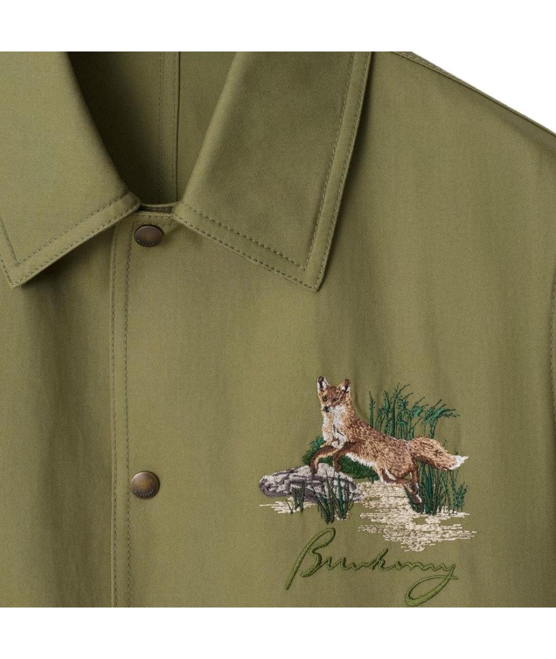 BURBERRY Хаки хлопковая куртка, фото 2