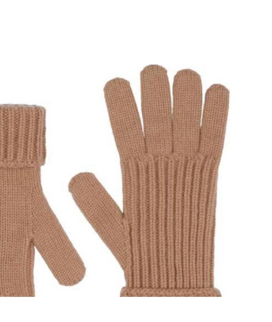 GUCCI Коричневые шерстяные перчатки, фото 3