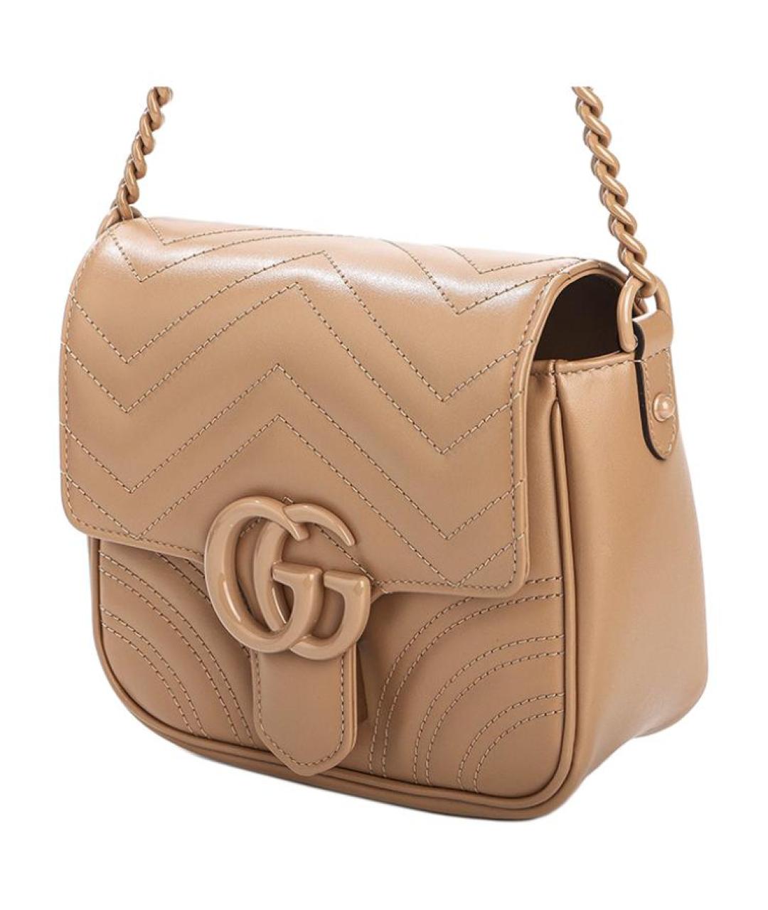 GUCCI Бежевая кожаная сумка через плечо, фото 3