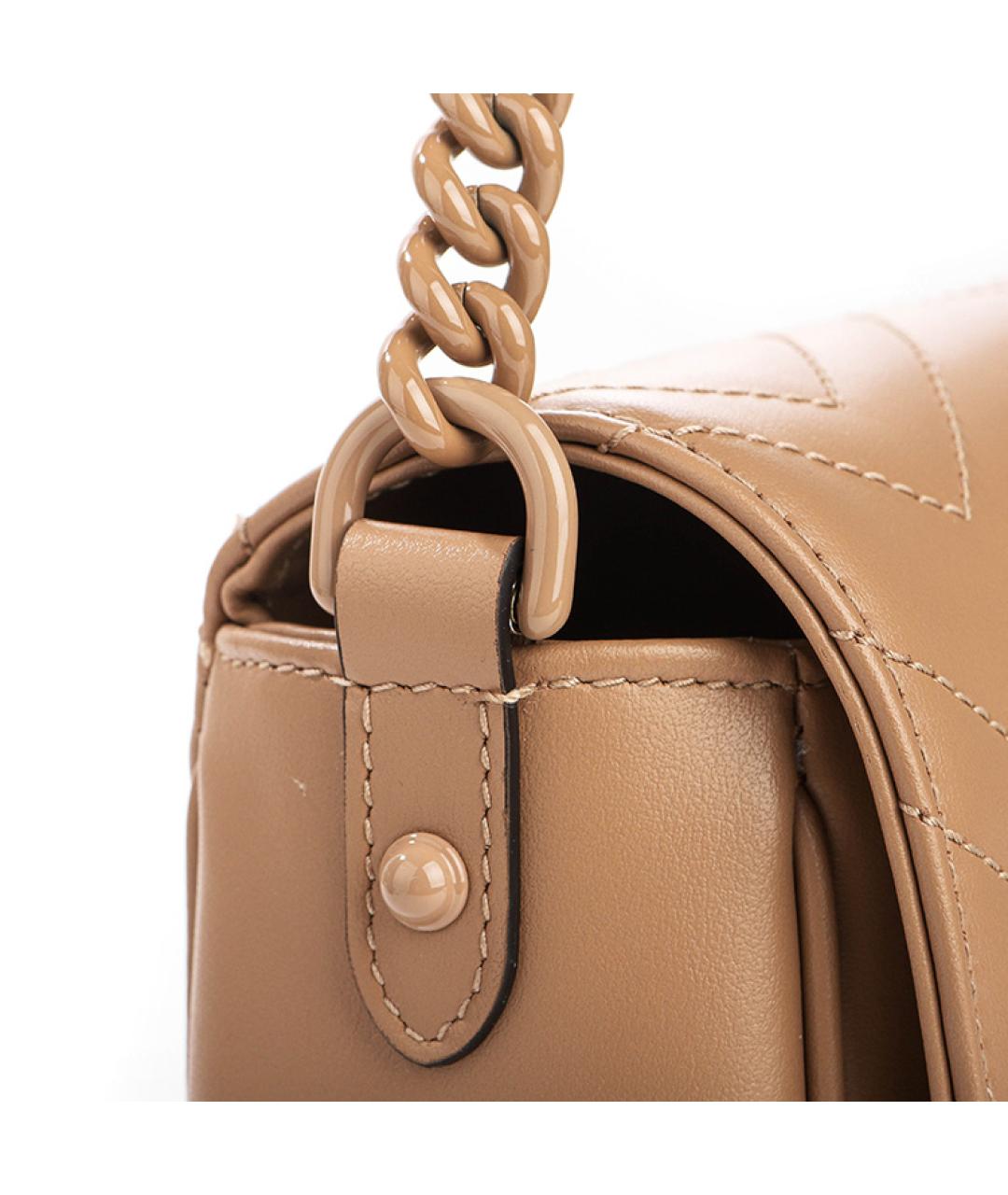 GUCCI Бежевая кожаная сумка через плечо, фото 6