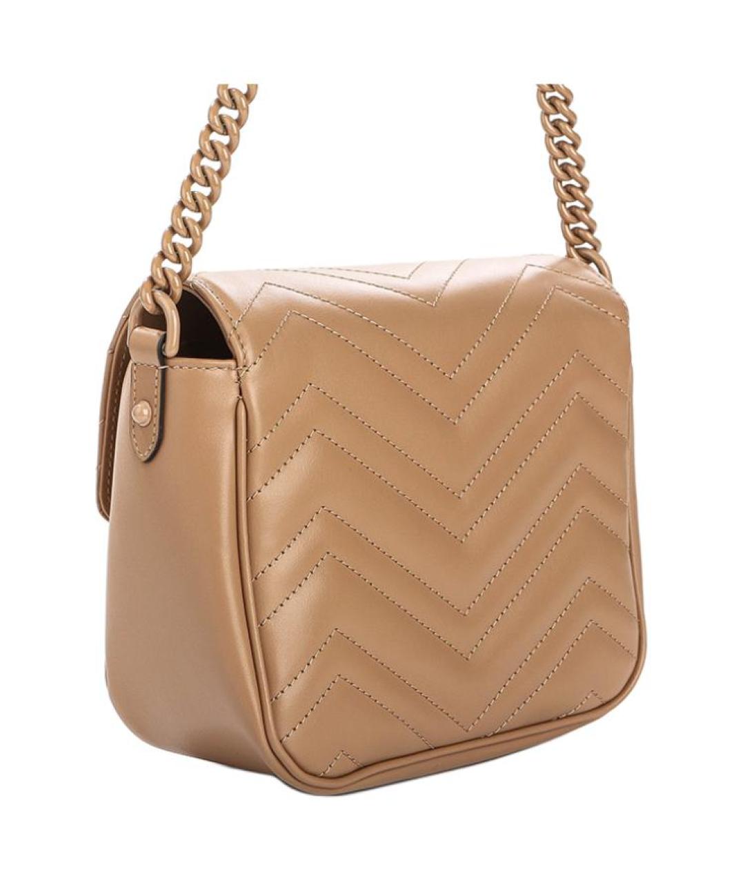 GUCCI Бежевая кожаная сумка через плечо, фото 4