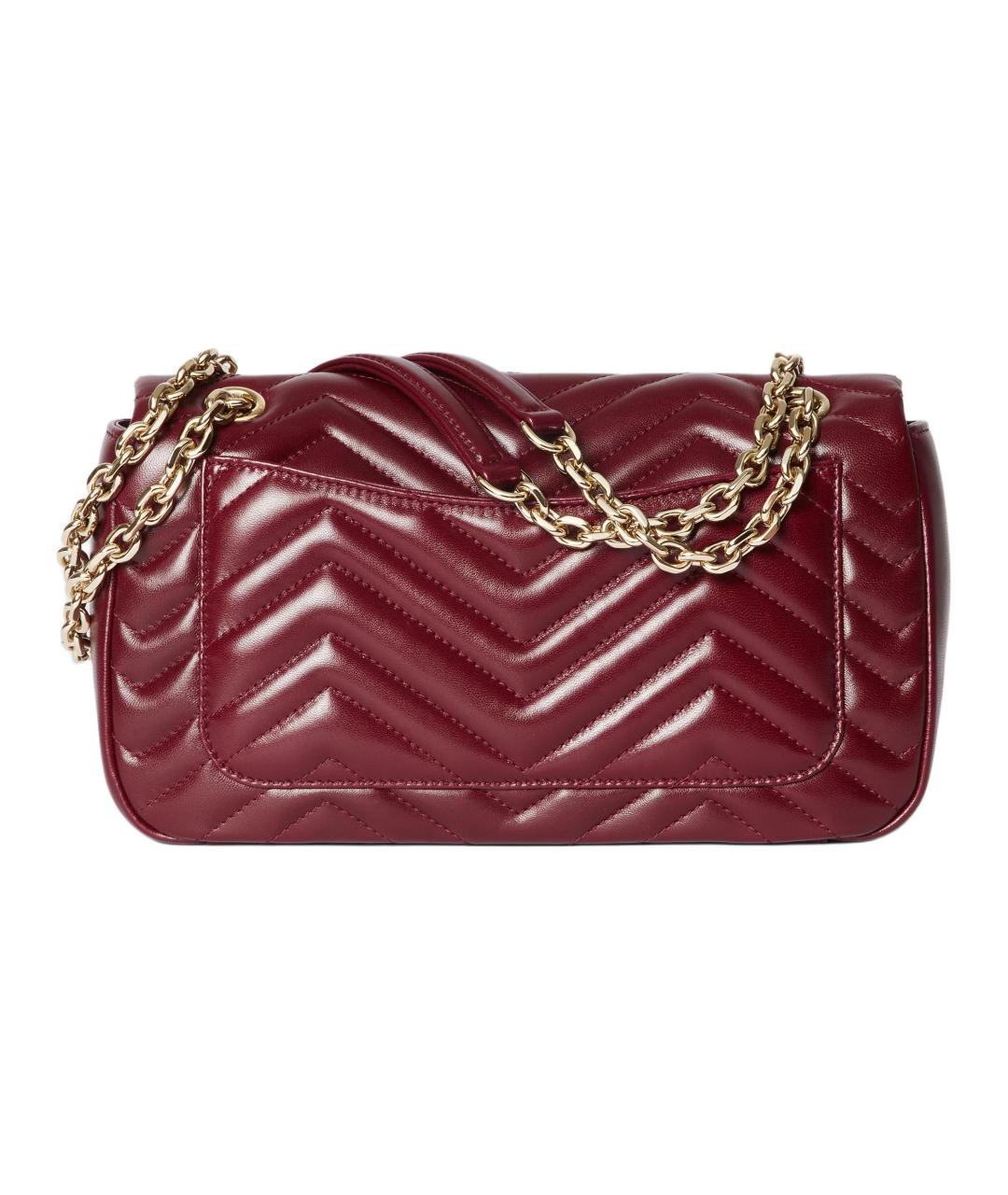 GUCCI Бордовая кожаная сумка через плечо, фото 4