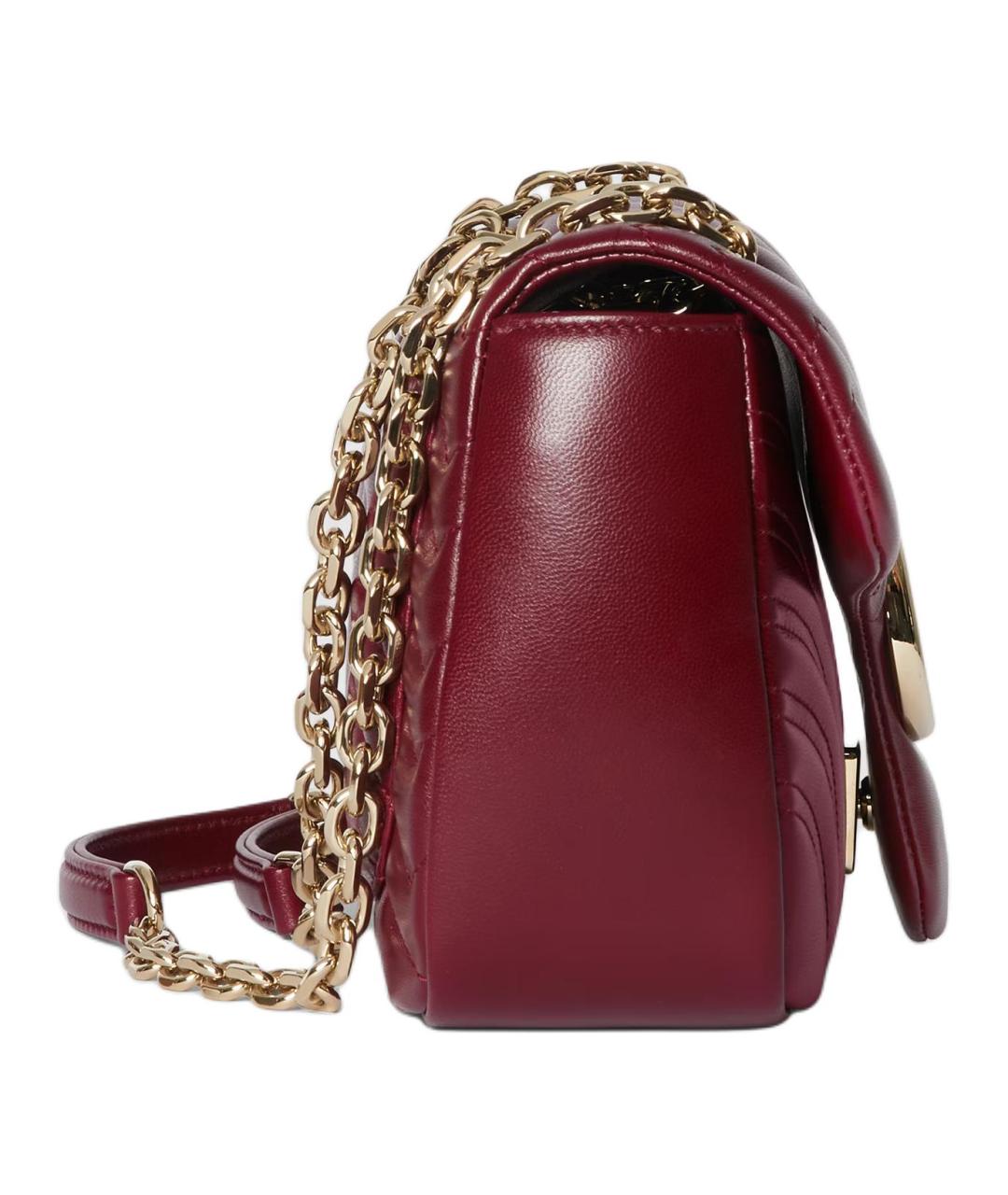 GUCCI Бордовая кожаная сумка через плечо, фото 3