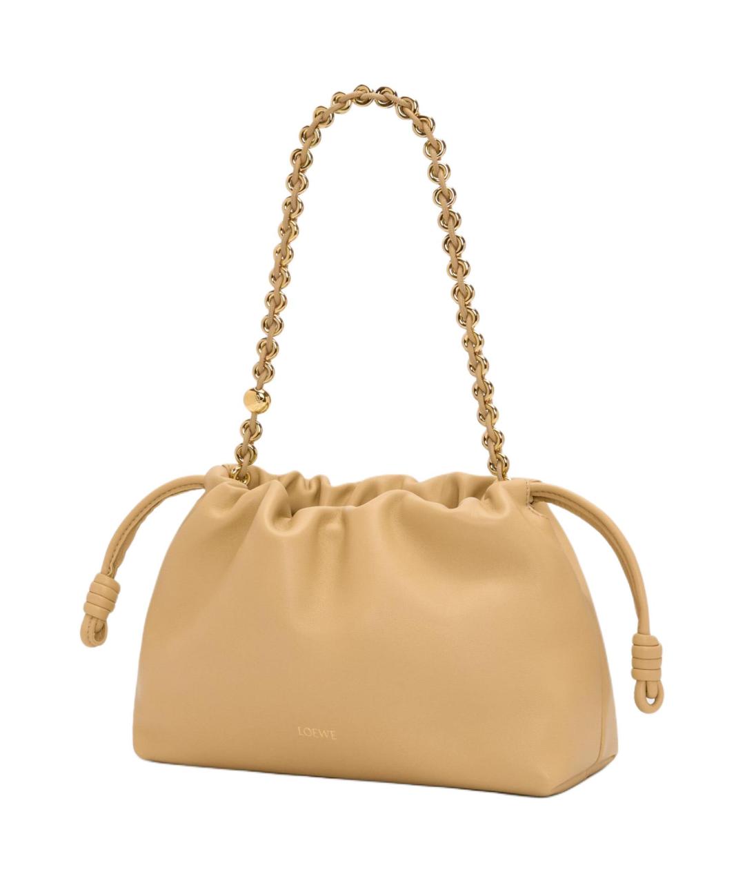 LOEWE Бежевая кожаная сумка через плечо, фото 5