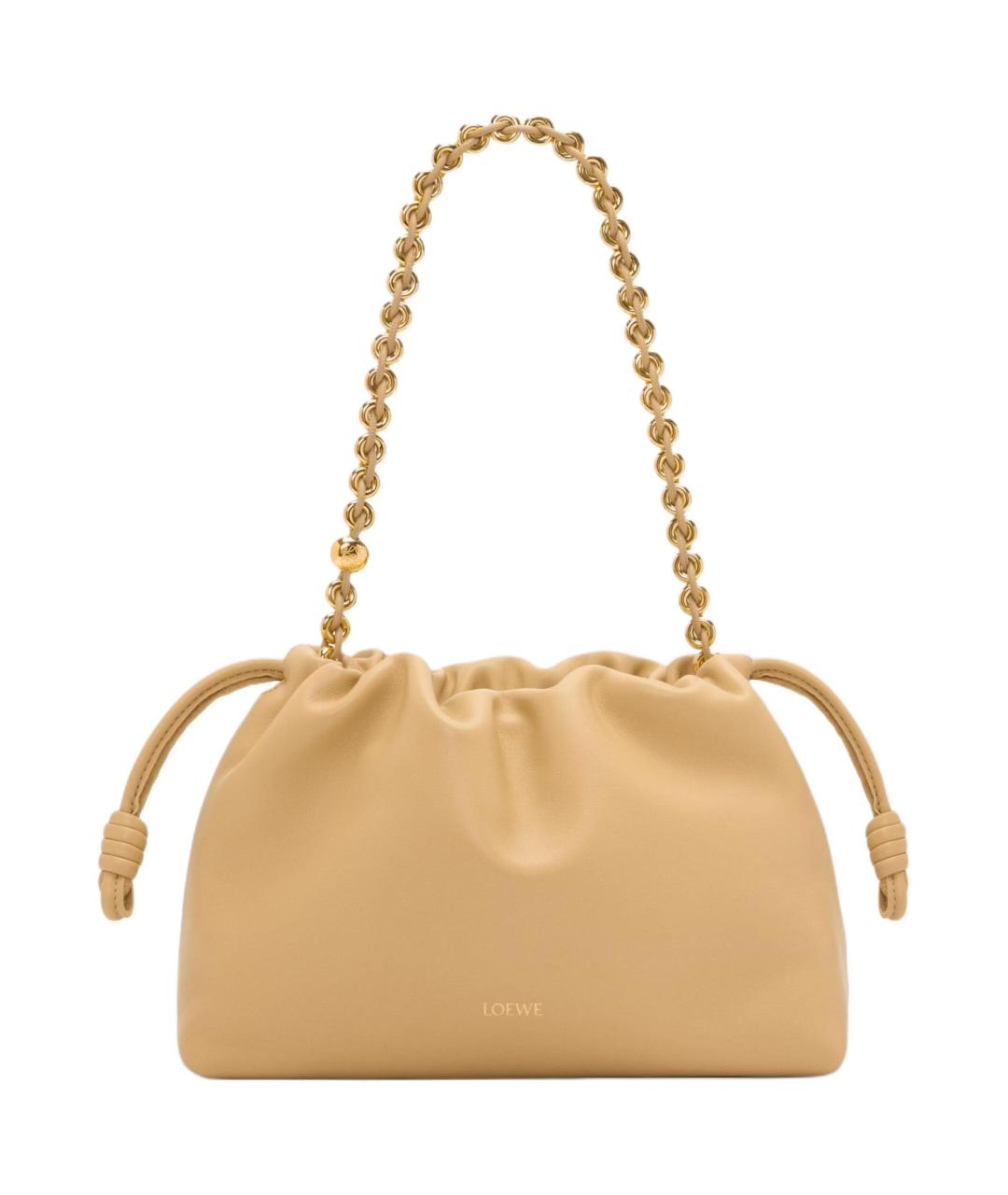 LOEWE Бежевая кожаная сумка через плечо, фото 2