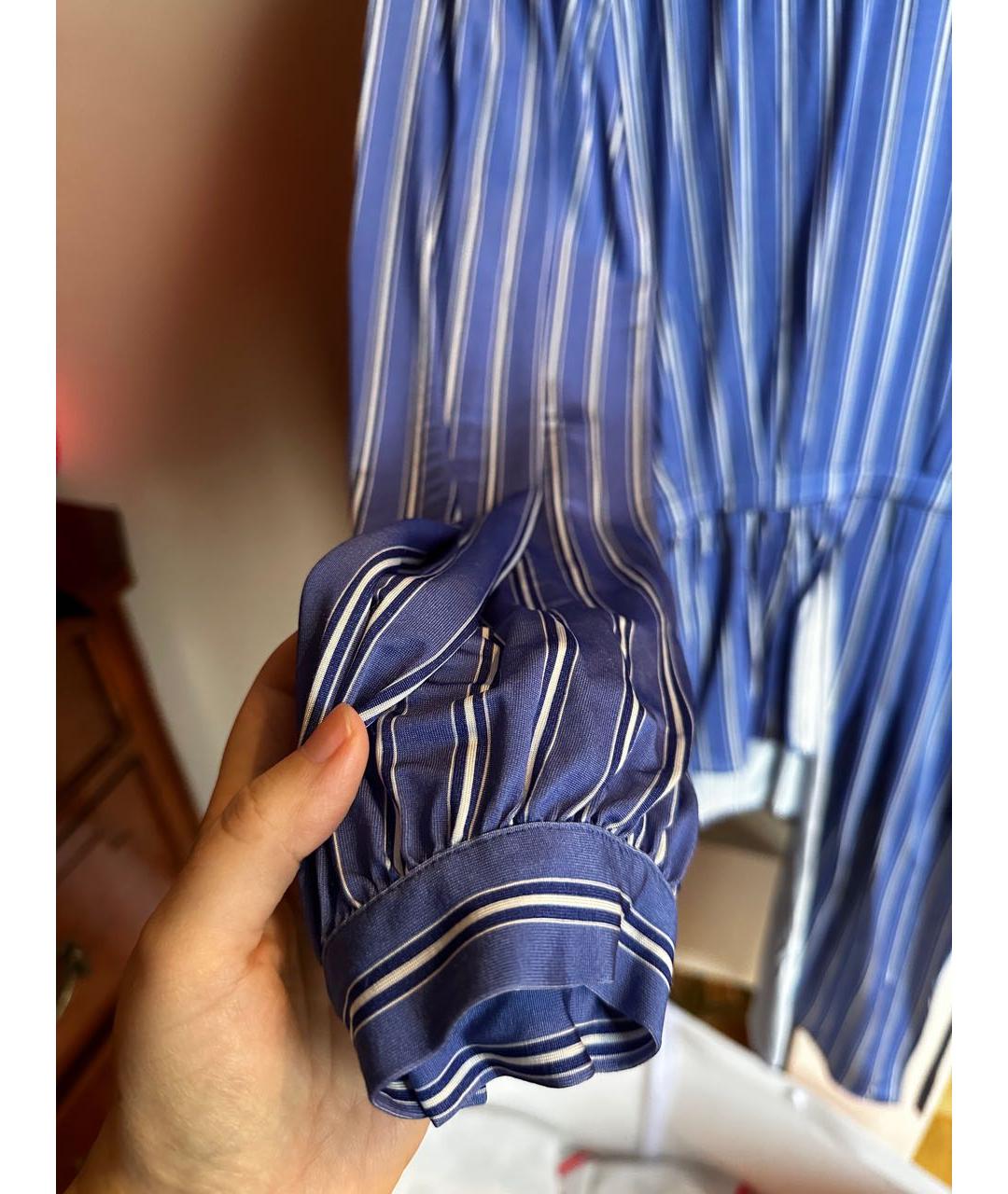 BALENCIAGA Синяя вискозная блузы, фото 6