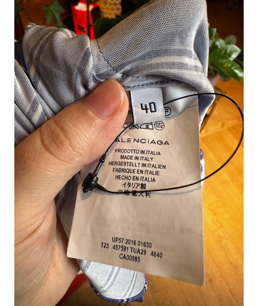 BALENCIAGA Синяя вискозная блузы, фото 5